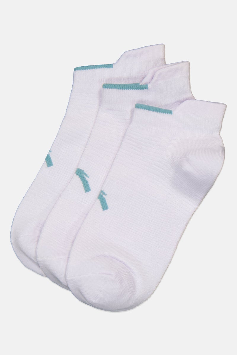ANTA Kids Boy 3 Pairs Brand Logo Ankle Socks, White - Image 1