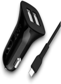 12W Car Charger 2.4A, Dual Port USB A Car Adapter Fast charger with Micro Cable, for iPhone Car Charger with Q 3.0, for iPhone, Samsung Galaxy, Oppo,Xiaomi, Huawei, iPad Pro, AirPods (12W)