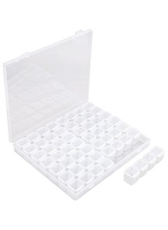 56 Grids Clear Plastic Organizer Box, Gem Jewelry Storage Container with Dividers, Bead Organizer Earrings Diamond Painting Storage Box Seeds Craft Organizer Screw Tool Boxes for Small Parts