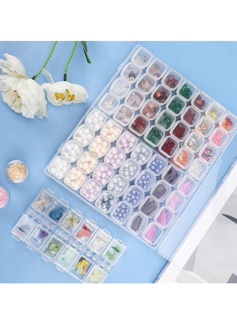 Generic - 56 Grids Clear Plastic Organizer Box, Gem Jewelry Storage Container with Dividers, Bead Organizer Earrings Diamond Painting Storage Box Seeds Craft Organizer Screw Tool Boxes for Small Parts - Image 1