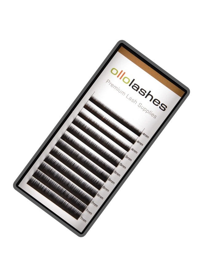 OLLOLASHES Bottom Lash Extension J Curl 0.10Mm Mix4 7Mm 4Mm 5Mm 6Mm 7Mm Black Color Lower Lash Extensions (Mix4 7Mm 0.10 J Curl) - Image 1