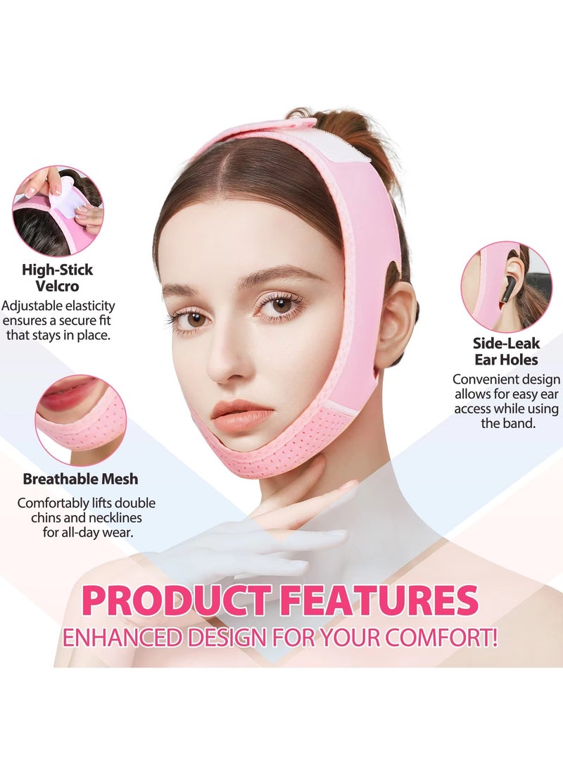 Elaimei V Line Facial Bandage V Shaped Face Chin Up Belt Reduce Sagging and Fights Aging Signs Lift Jawline Face Slimming Patch Double Chin Reducer Strap V Line Face Lifting Mask  - Image 3