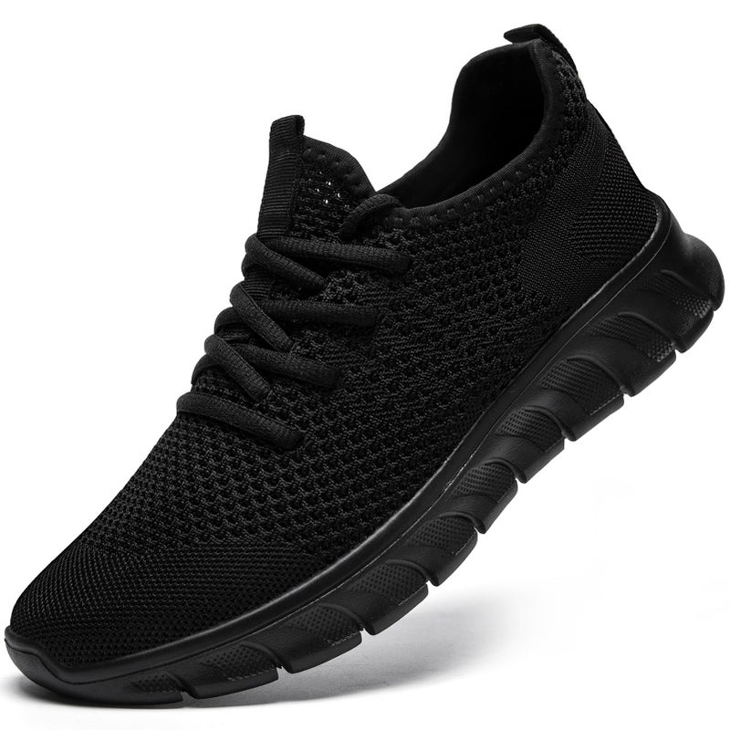 YRLTYO Mens Tennis Shoes Running Sneaker Slip On Walking Gym Workout Athletic Breathable Lightweight Jogging Casual Sport Shoes Black Size 12.5 - Image 1