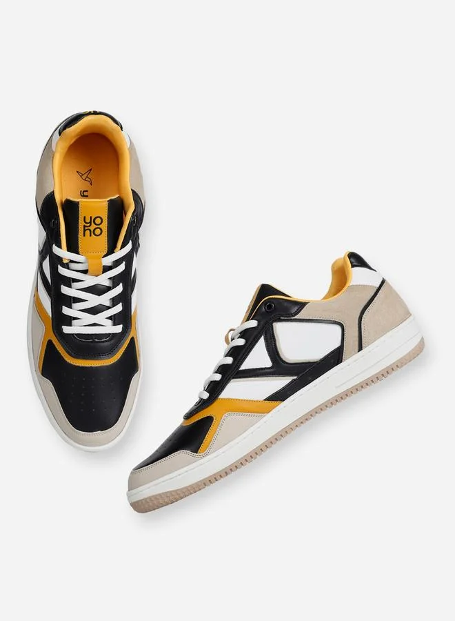 Yoho Multi Men Suede Look Panel Fashion Sneakers for Men | Best Price UAE