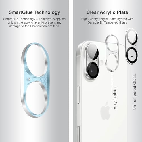 SupCares Premium Camera Lens Protector Tempered Glass Compatible For iPhone 16 and iPhone 16 Plus With Installation Kit | Edge to Edge Coverage | Transparent | Pack of 2 - Image 3