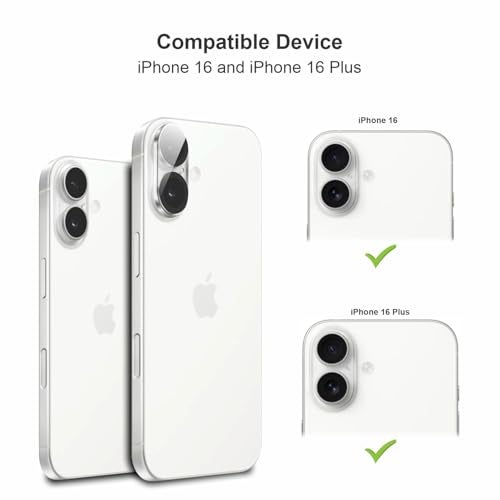 SupCares Premium Camera Lens Protector Tempered Glass Compatible For iPhone 16 and iPhone 16 Plus With Installation Kit | Edge to Edge Coverage | Transparent | Pack of 2 - Image 2