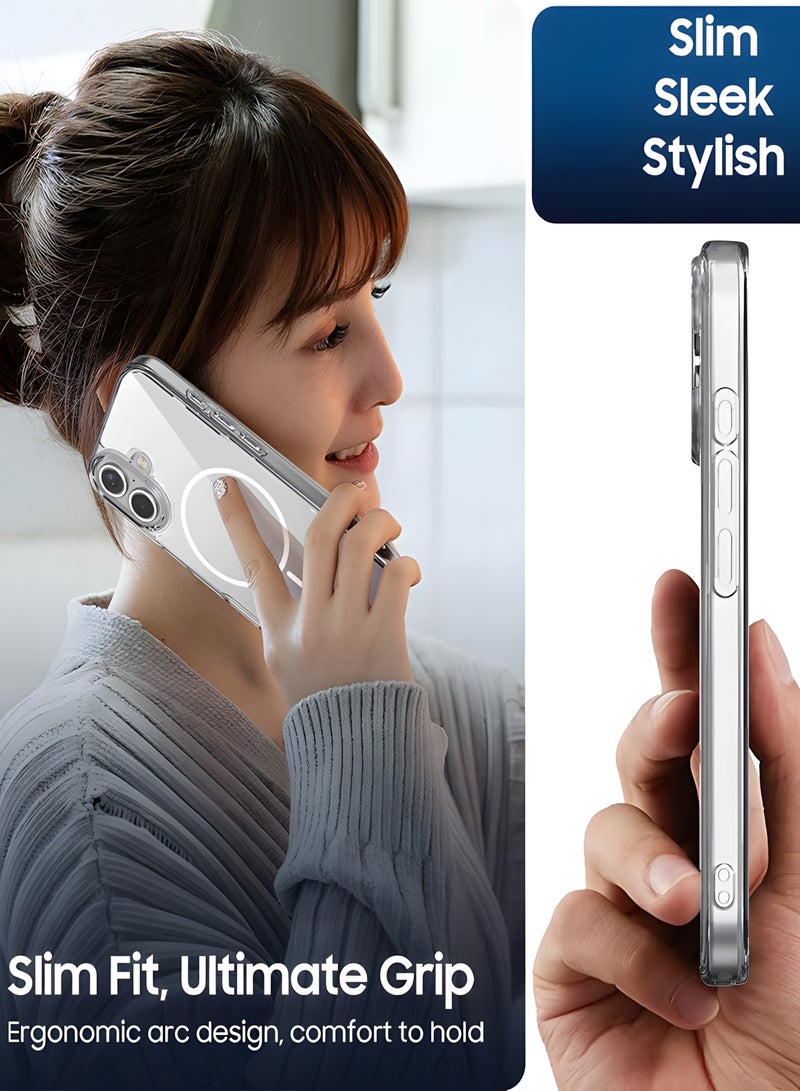 Magsafe Case for iPhone 16 Magsafe Clear Cover Magnetic Wireless Charging Support, Shockproof Protection, Scratch-Resistant for iPhone 16 - Clear - Image 5