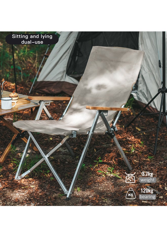 شاربدو كرسي تخييم خارجي قابل للطي، كرسي ترفيهي عائلي، كرسي استراحة غداء، قدرة تحمل قوية، مسند ظهر قابل للتعديل 67*59*96 سم - Image 4