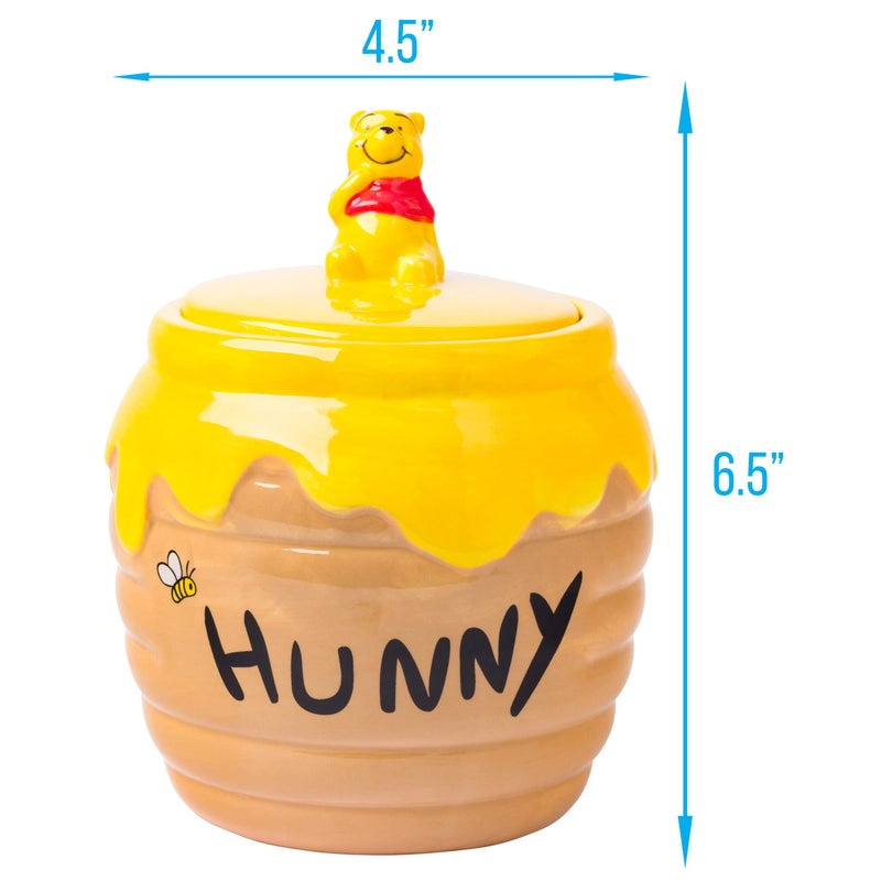 Silver Buffalo Disney Winnie the Pooh Honey "Hunny" Pot Sculpted 3D Hand Painted Ceramic Snack Cookie Jar (Small) - Image 3