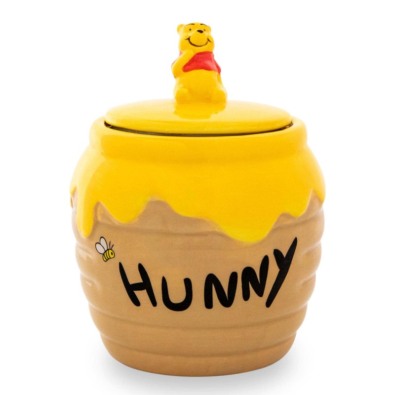 Silver Buffalo Disney Winnie the Pooh Honey "Hunny" Pot Sculpted 3D Hand Painted Ceramic Snack Cookie Jar (Small) - Image 1