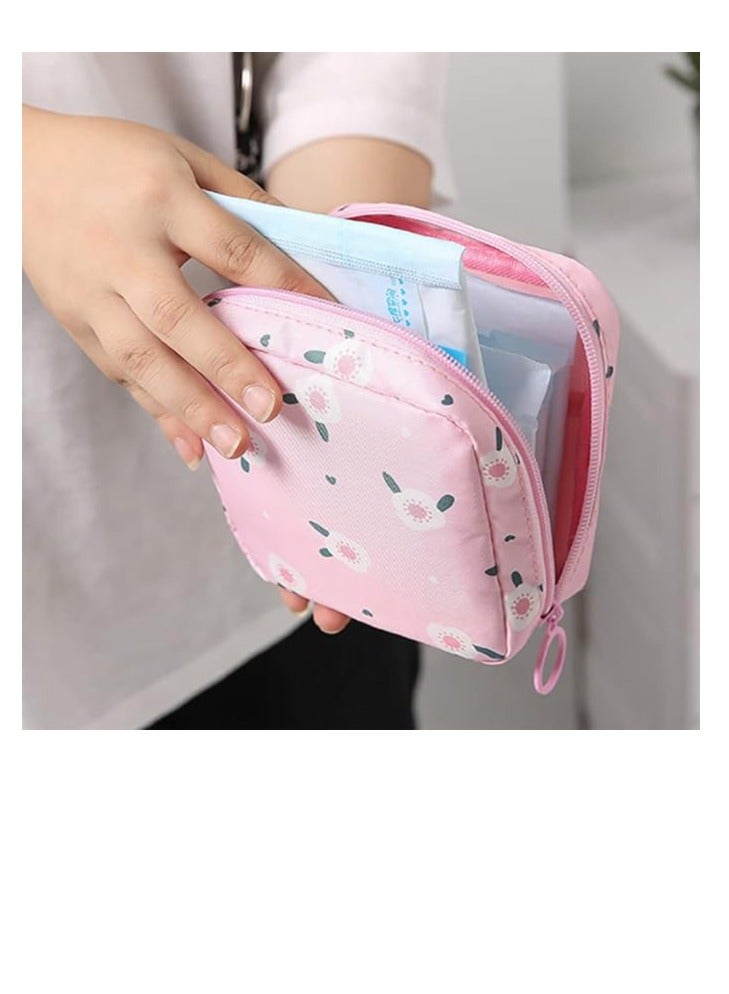 Sanitary Napkin Storage Bag, 4Pcs Zipper Menstrual Pad Bag Portable Sanitary Napkin Storage Tampons Holder for Purse First Period Kit for Teen Girls Store Sanitary Pads for Women - Image 2