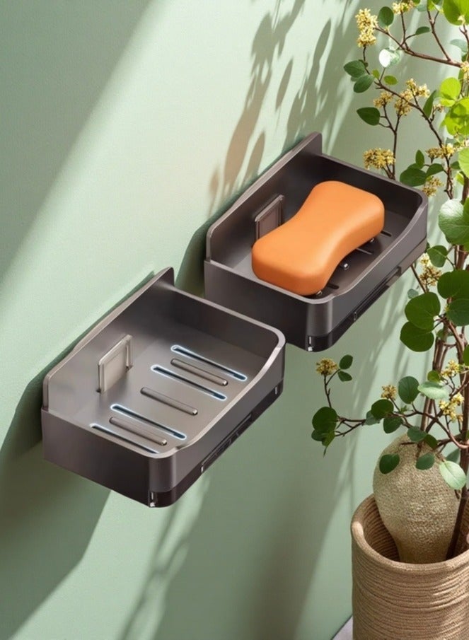 loyal Bathroom Wall Mounted Soap Box, No Water Accumulation New Soap Box, Household Drain Storage Rack (2-Piece Set)  - Image 1