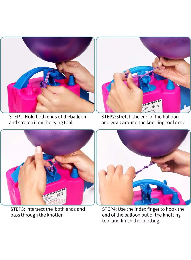 Electric Balloon Pump 600W – Dual Nozzle High-Power Balloon Inflator Machine with Fast Air Blower, Portable Balloon Filling Tool for Party & Events – Pink & Blue  - Image 5
