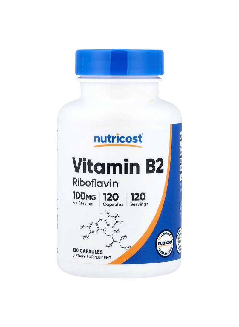 Nutricost Vitamin B2, 100 mg, 120 Capsules