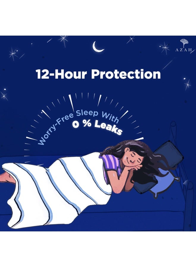 عزة فوط صحية أزاه XL+ للنساء [عبوة من 30 قطعة] | فوط ليلية كبيرة 312 مم | فوط صحية ناعمة كالحرير للنساء | فوط XL+ للنساء | مانعة للتسرب لحماية ليلية | ظهر طويل وعريض للغاية - Image 2
