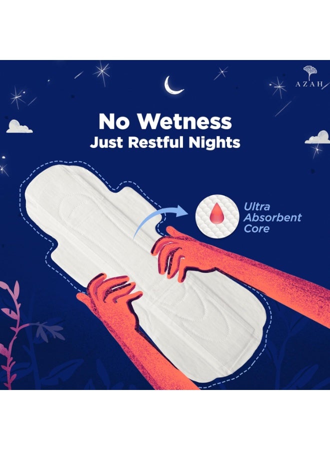 عزة فوط صحية أزاه XL+ للنساء [عبوة من 30 قطعة] | فوط ليلية كبيرة 312 مم | فوط صحية ناعمة كالحرير للنساء | فوط XL+ للنساء | مانعة للتسرب لحماية ليلية | ظهر طويل وعريض للغاية - Image 3