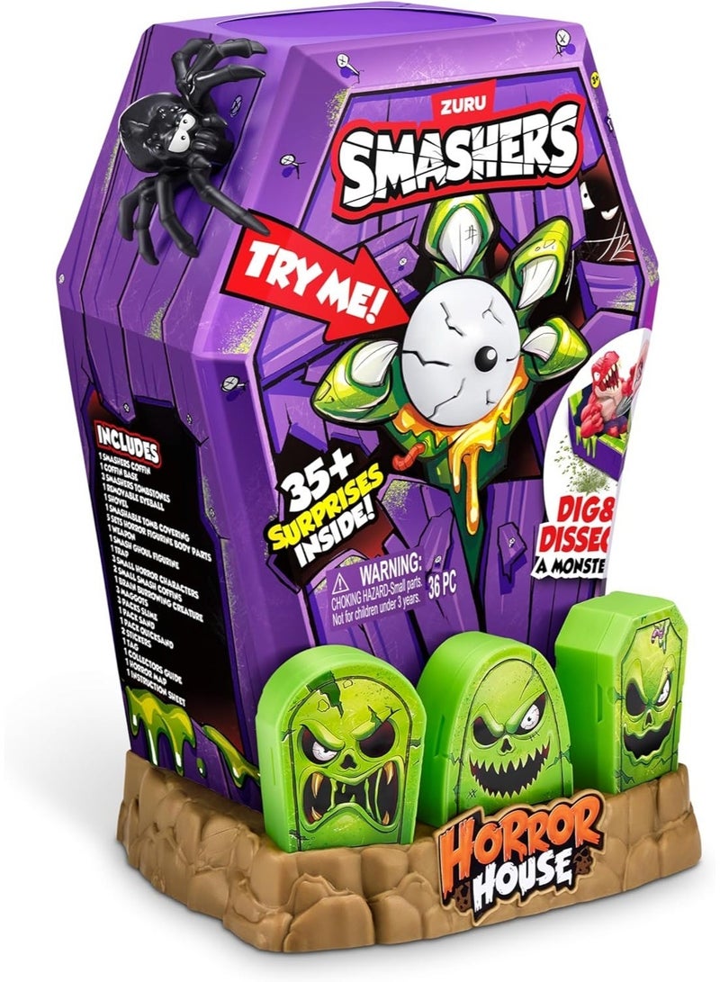 زورو Zuru Smashers Large Horror House - Series 1, Spooky Playset with Collectible Figures, Smash Eggs to Reveal Creepy Characters & Accessories, Perfect for Adventures & Fun - Image 2