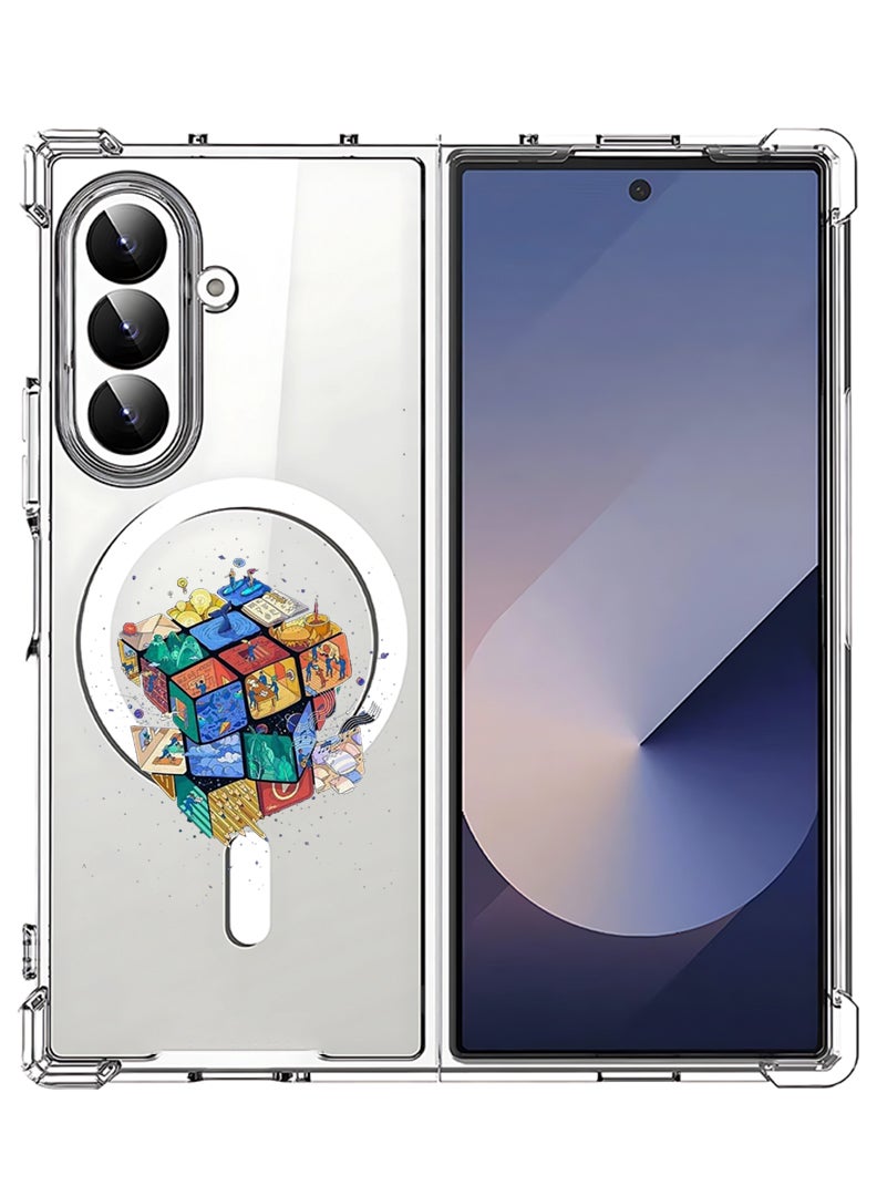 Theodor Magnetic Case for Samsung Galaxy Z Fold 7 Compatible with MagSafe Wireless Charging, Shockproof Phone Bumper Cover Cube - Image 1