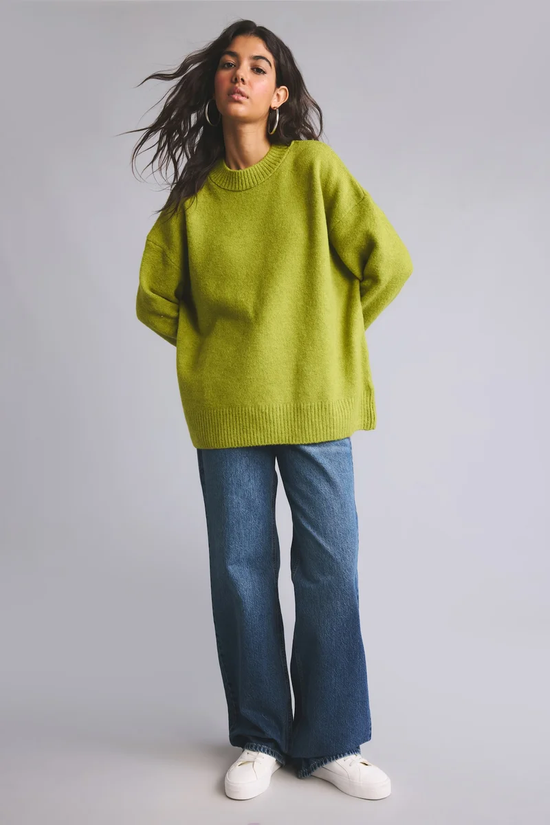 ديفاكتو Oversize Fit Crew Neck Pullover