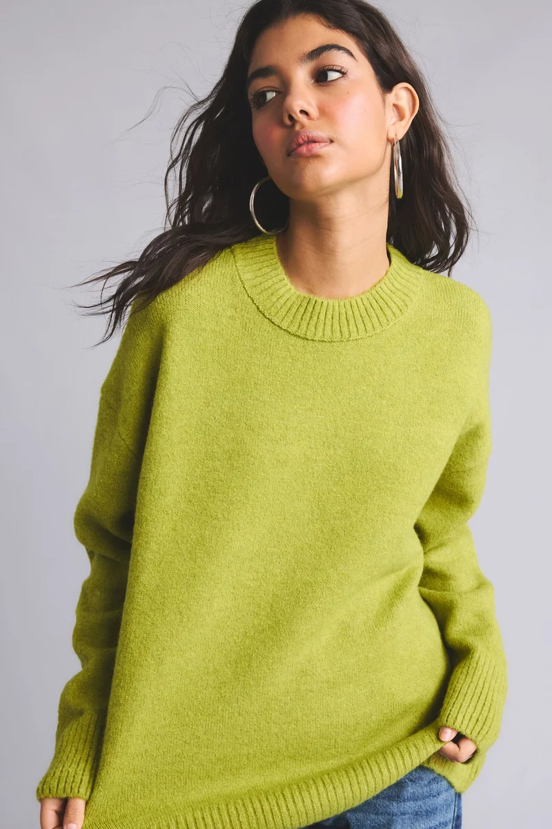 ديفاكتو Oversize Fit Crew Neck Pullover