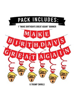 Sterling James Co. Funny Birthday Party Pack Maga Happy Birthday Banner And Swirls Pack Adult Birthday Decorations 21St 30Th 40Th 50Th 60Th 70Th 80Th Birthday Party Supplies  - Image 3