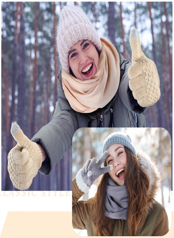 Liitrsh 24 Pcs Winter Scarf and Glove Set Winter Faux Cashmere Scarves and Knit Touchscreen Gloves Cold Weather Scarfs Texting - Image 5