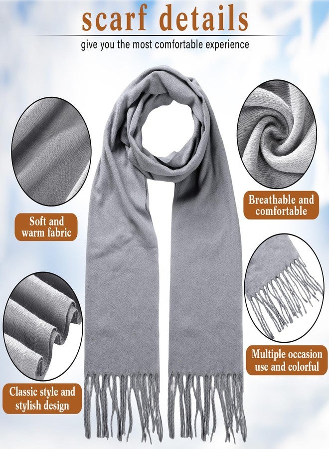 Liitrsh 24 Pcs Winter Scarf and Glove Set Winter Faux Cashmere Scarves and Knit Touchscreen Gloves Cold Weather Scarfs Texting - Image 2