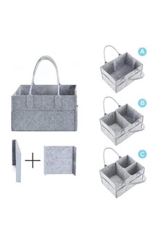 Y&D Diaper Caddy Organiser Portable Felt Nappy Toys Storage Bag Nursery Changing for Mom Newborn Kids Baby Wipes  - Image 3