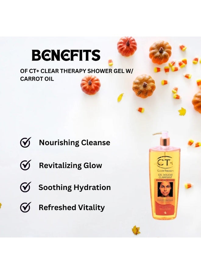 Clear Therapy Lightening Shower Gel/Body Wash with Carrot Oil 800ml - Image 2