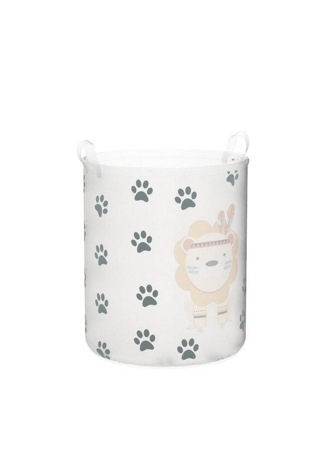 wolpin Wolpin Laundry Bag Waterproof Toy Storage, Laundry Basket Organizer with Handles Foldable Moistureproof Large (63 L) - Lion White,Cotton  - Image 3