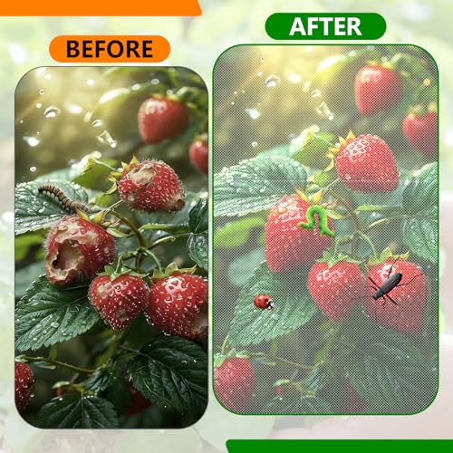 KSFTWUSOL 2 PCS Garden Netting for Raised Beds 2x4 Fine Mesh Raised Beds Garden Bug Netting Pest Barrier Screen with Drawstring for Plants to Keep Small Animals Pest Out Protect for Vegetables (2x4 FT) - Image 5
