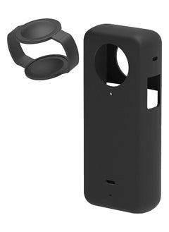 HY Action Camera Case Fit for Insta-360 ONE X3, Waterproof Durable Silicone Protective Cover Lens Cap Compatible for Insta-360 ONE X3 Accessory (Black)  - Image 1