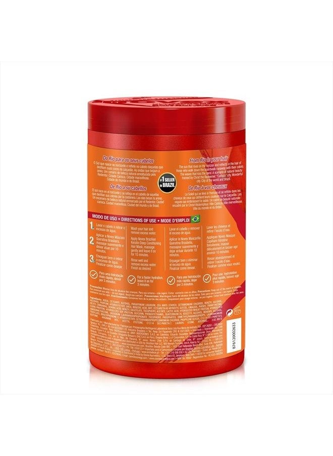 NOVEX Novex Brazilian Keratin Deep Conditioning Mask, 35.3 oz - Reconstructive Keratin, Frizz control & Damage Repair  - Image 2