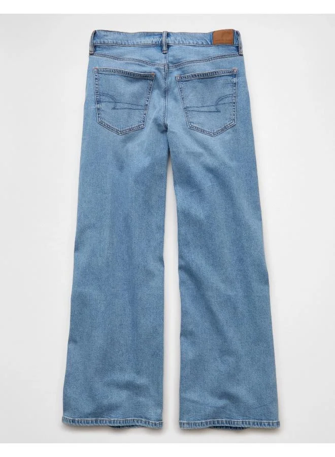 American Eagle AE Stretch Patchwork Low-Rise Ultra Wide-Leg Jean