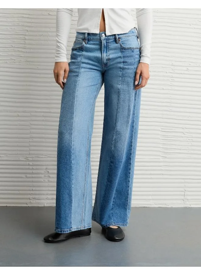 American Eagle AE Stretch Patchwork Low-Rise Ultra Wide-Leg Jean