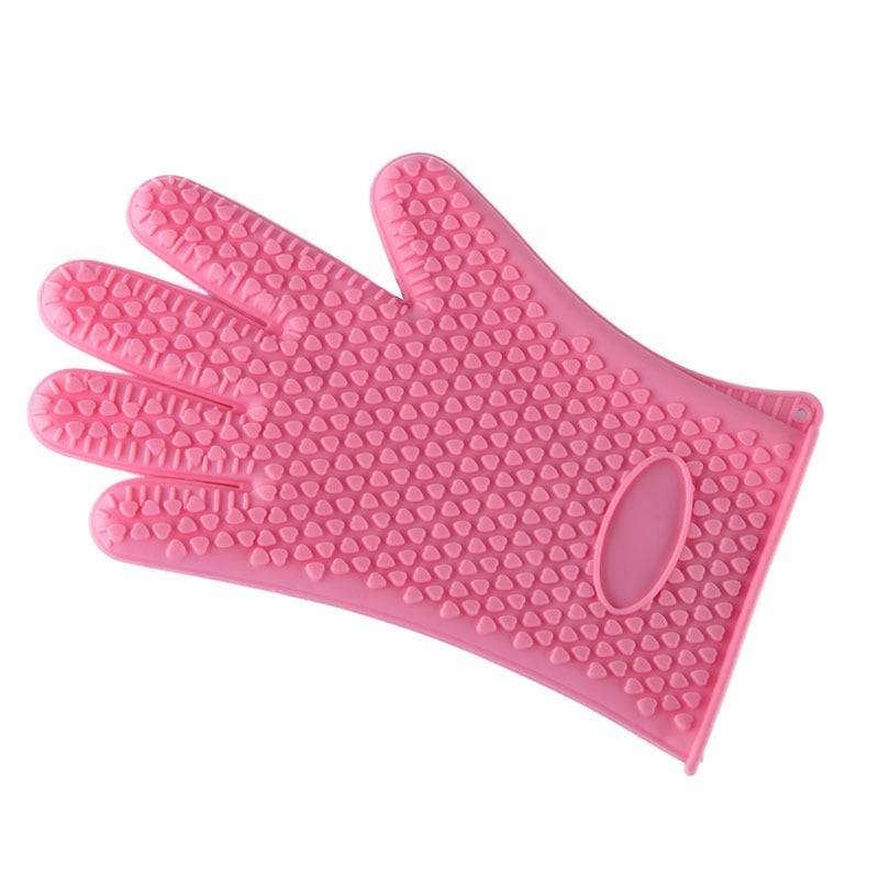 Thick 145g Silicone Gloves Heat-Resistant Non-Slip Pink Pink