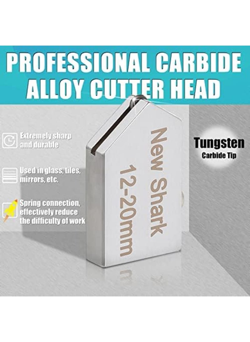 Luckam طقم قواطع الزجاج، مقبض مريح بتصميم إرجونومي مع أدوات قطع الزجاج من كربيد التنجستن مع خزان زيت، رؤوس قطع قابلة للتبديل من 2-6 مم مثالية لقطع الزجاج - Image 3