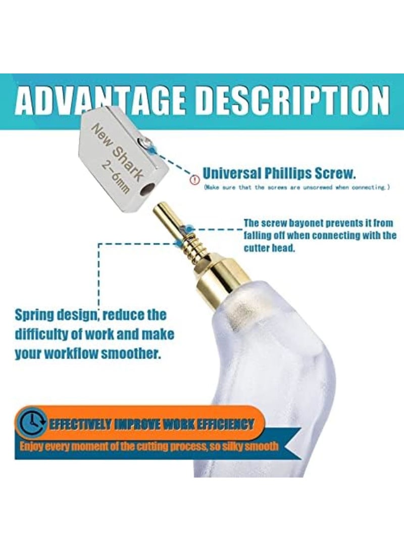 Luckam طقم قواطع الزجاج، مقبض مريح بتصميم إرجونومي مع أدوات قطع الزجاج من كربيد التنجستن مع خزان زيت، رؤوس قطع قابلة للتبديل من 2-6 مم مثالية لقطع الزجاج - Image 2