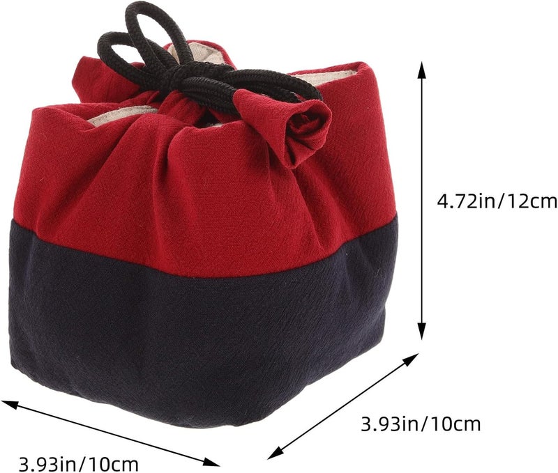 Homoyoyo Portable Tea Set Storage Bag Large Cloth Teacup Pouch with Drawstring Closure Travel Teaware Organizer for Home and Outdoor Use - Image 2