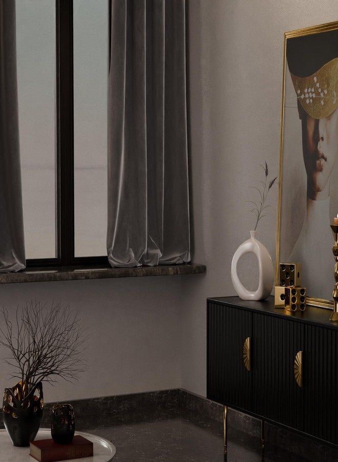 Stoa Paris Velvet Curtains for Window, Premium Dim-Out Curtain for Living Room, Bedroom, Home Decor, Parda with Easy Grommet Installation, Pack of 1, Date Night - Midnight Muse - Image 3