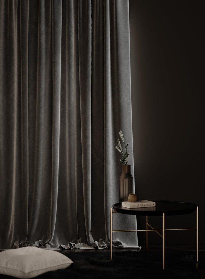 Stoa Paris Velvet Curtains for Window, Premium Dim-Out Curtain for Living Room, Bedroom, Home Decor, Parda with Easy Grommet Installation, Pack of 1, Date Night - Midnight Muse - Image 1