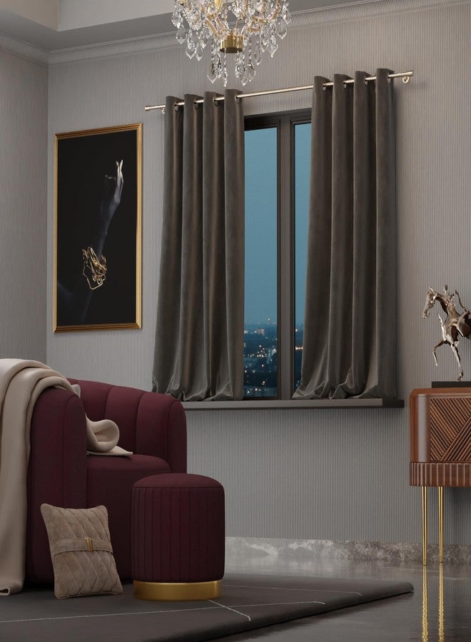 Stoa Paris Velvet Curtains for Window, Premium Dim-Out Curtain for Living Room, Bedroom, Home Decor, Parda with Easy Grommet Installation, Pack of 1, Date Night - Midnight Muse - Image 5