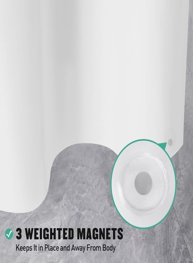 MitoVilla White Peva Shower Curtain Liner, Simple Plastic Shower Curtains Liner for Modern Neutral Hotel Bathroom Decor, Waterproof Bathroom Shower Liner, 72" W x 72" H - Image 3
