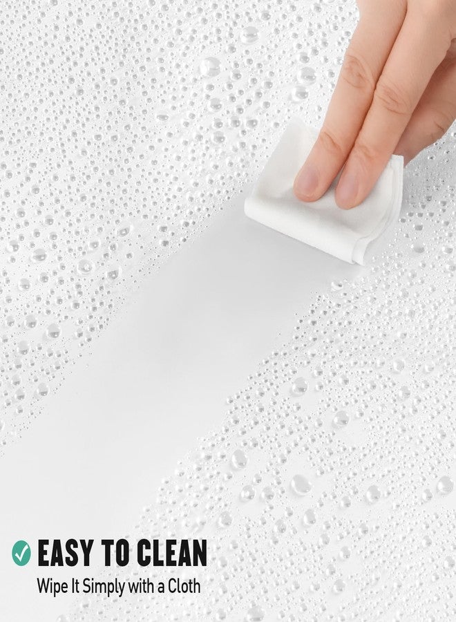 MitoVilla White Peva Shower Curtain Liner, Simple Plastic Shower Curtains Liner for Modern Neutral Hotel Bathroom Decor, Waterproof Bathroom Shower Liner, 72" W x 72" H - Image 4