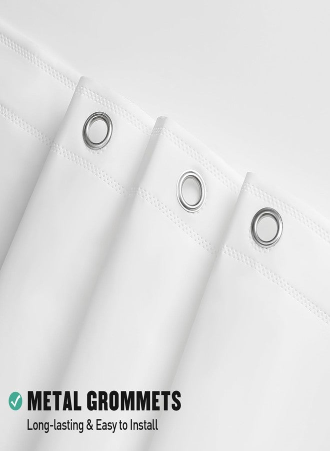 MitoVilla White Peva Shower Curtain Liner, Simple Plastic Shower Curtains Liner for Modern Neutral Hotel Bathroom Decor, Waterproof Bathroom Shower Liner, 72" W x 72" H - Image 2