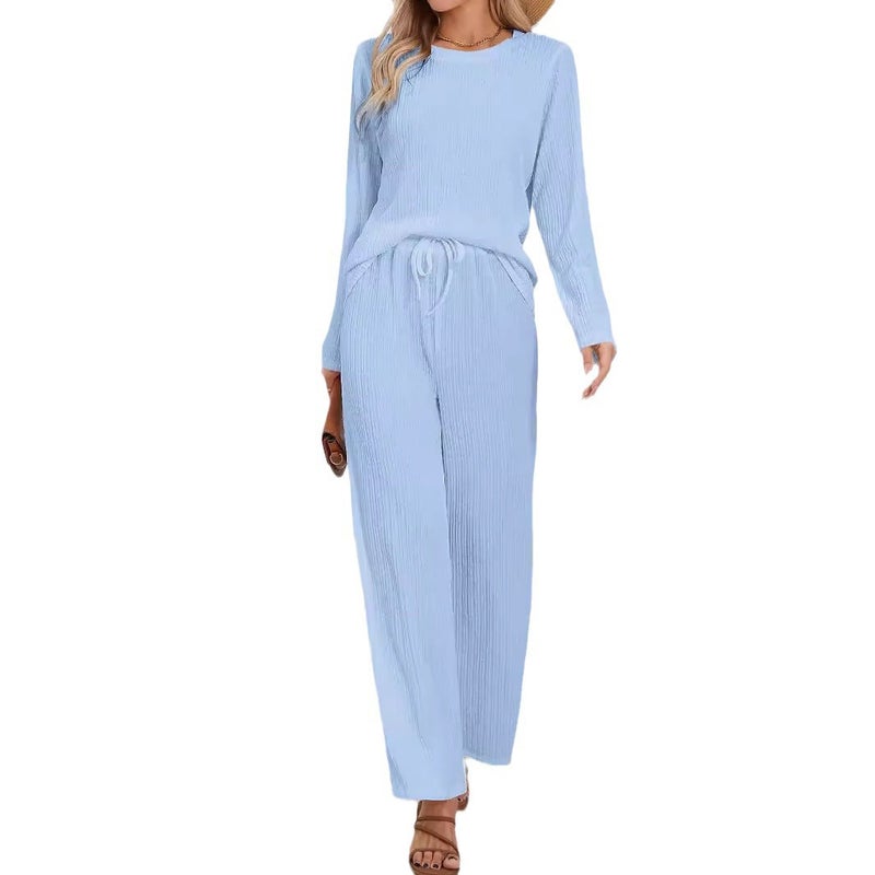 Knitted Jacquard Long Cardigan Set Casual Loungewear - Image 5