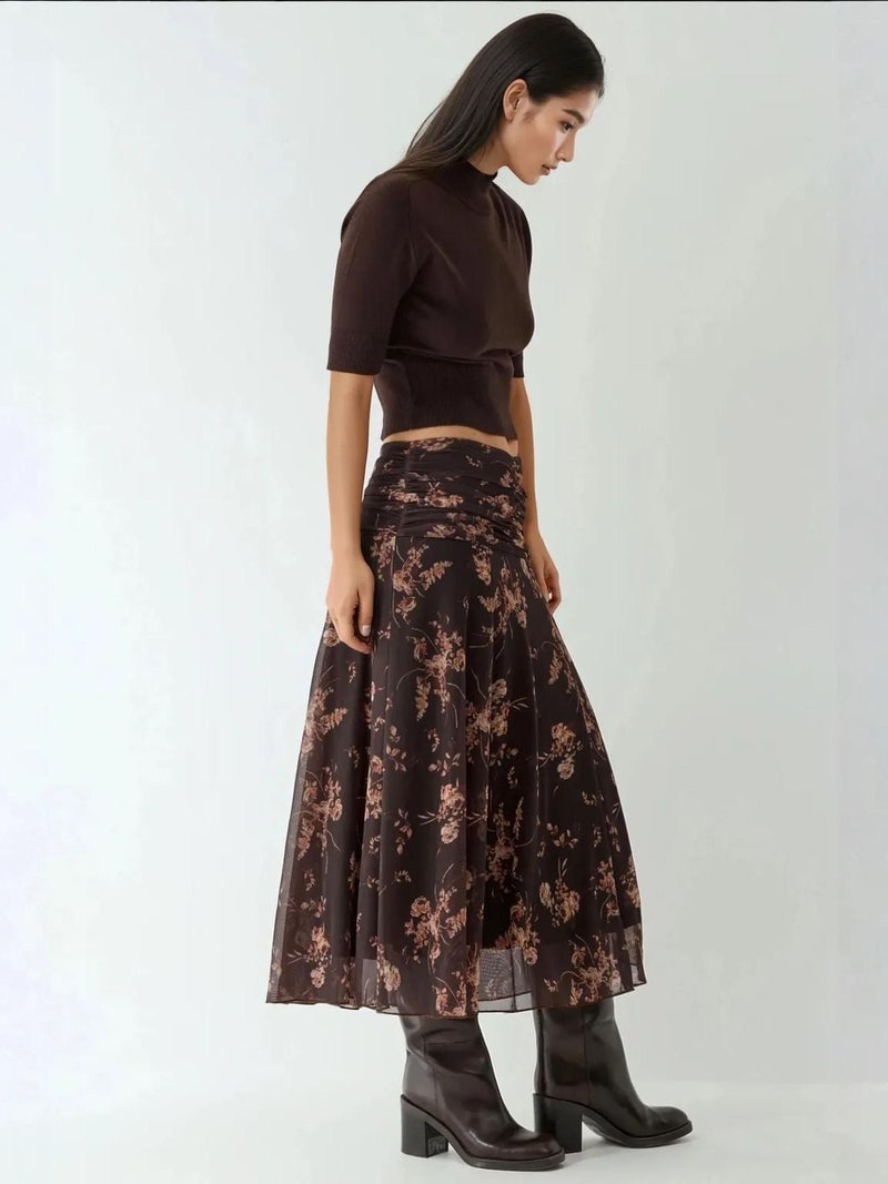 HICCUP Patterned Midi Wrap Skirt with Ruffle Detail - Image 2