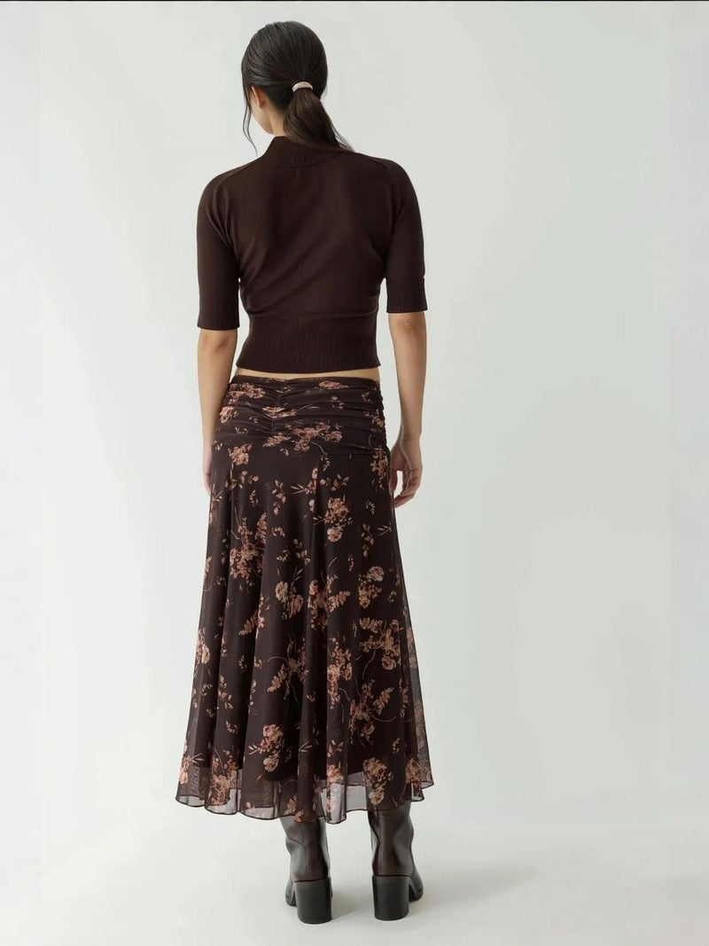 HICCUP Patterned Midi Wrap Skirt with Ruffle Detail - Image 3