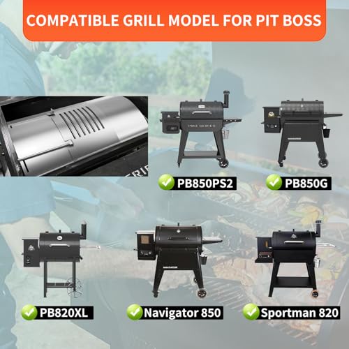 Barbqtime Flame Broiler Kit for Pit Boss PB820 PB850 Series Pellet Grills, Adjustable Flame Broiler Slide Cover and Bottom Kit Grill Replacement Parts for Pit Boss 820D3, 850PS2 and More - Image 3