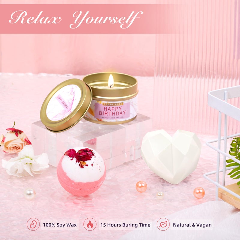 HSOEIXL Birthday Gifts for Women, Unique Spa Birthday Gift Basket with Blanket for Women - Happy Birthday Gifts for Her, Mom, Sister, Teacher, Girlfriend, Coworker, Wife, Bestie, BFF - Image 5
